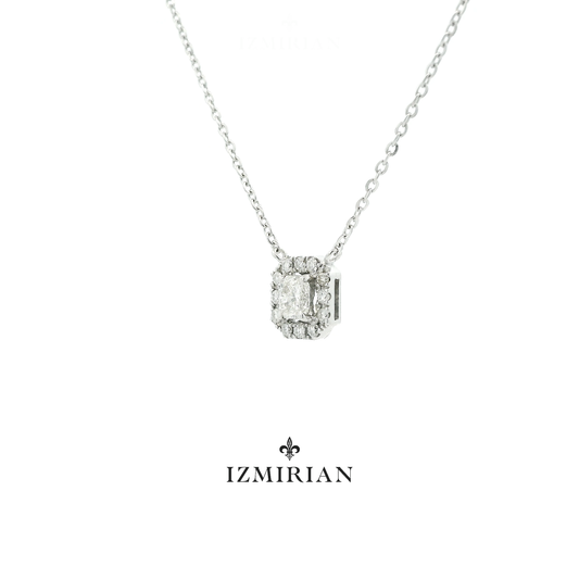 Square Halo Diamond Necklace