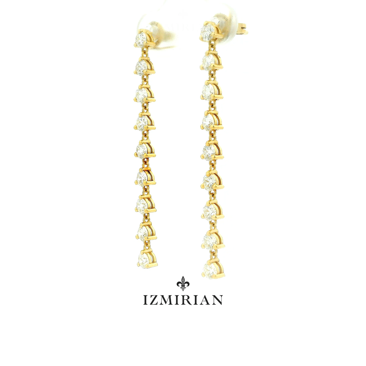 Diamond Line Drop Earrings