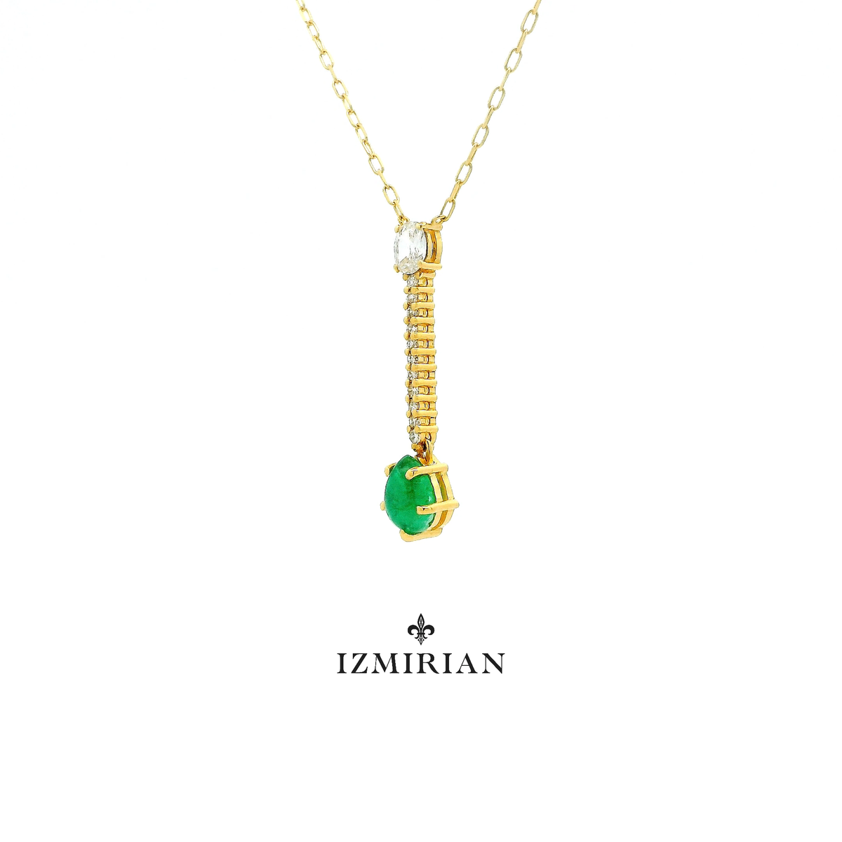 Emerald Drop Diamond Necklace