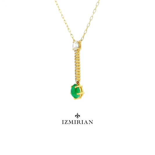 Emerald Drop Diamond Necklace