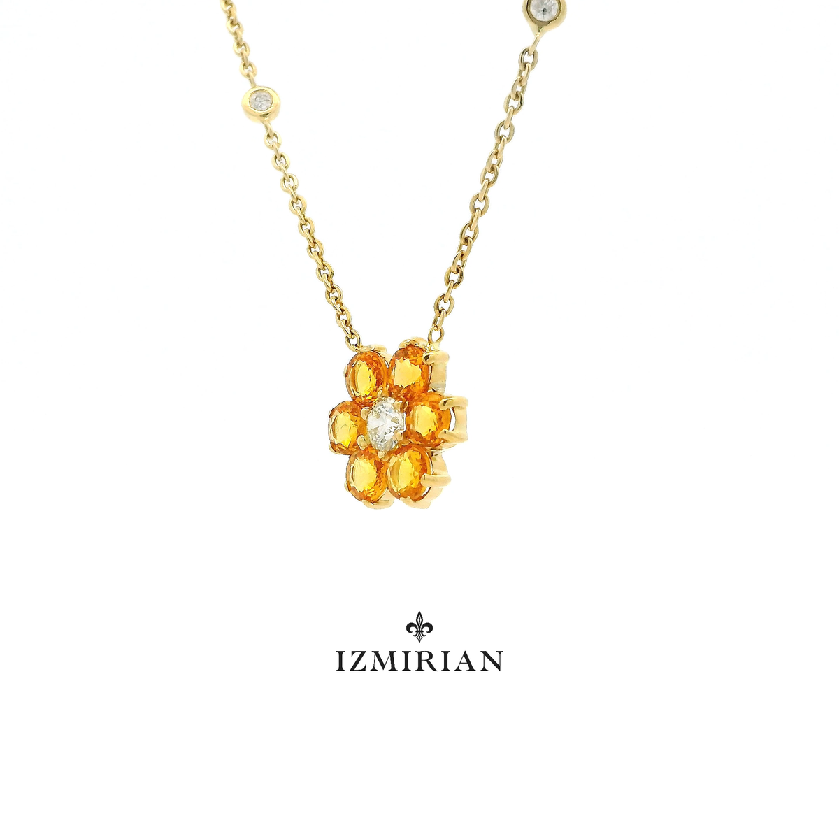 Floral Sapphire Diamond Necklace
