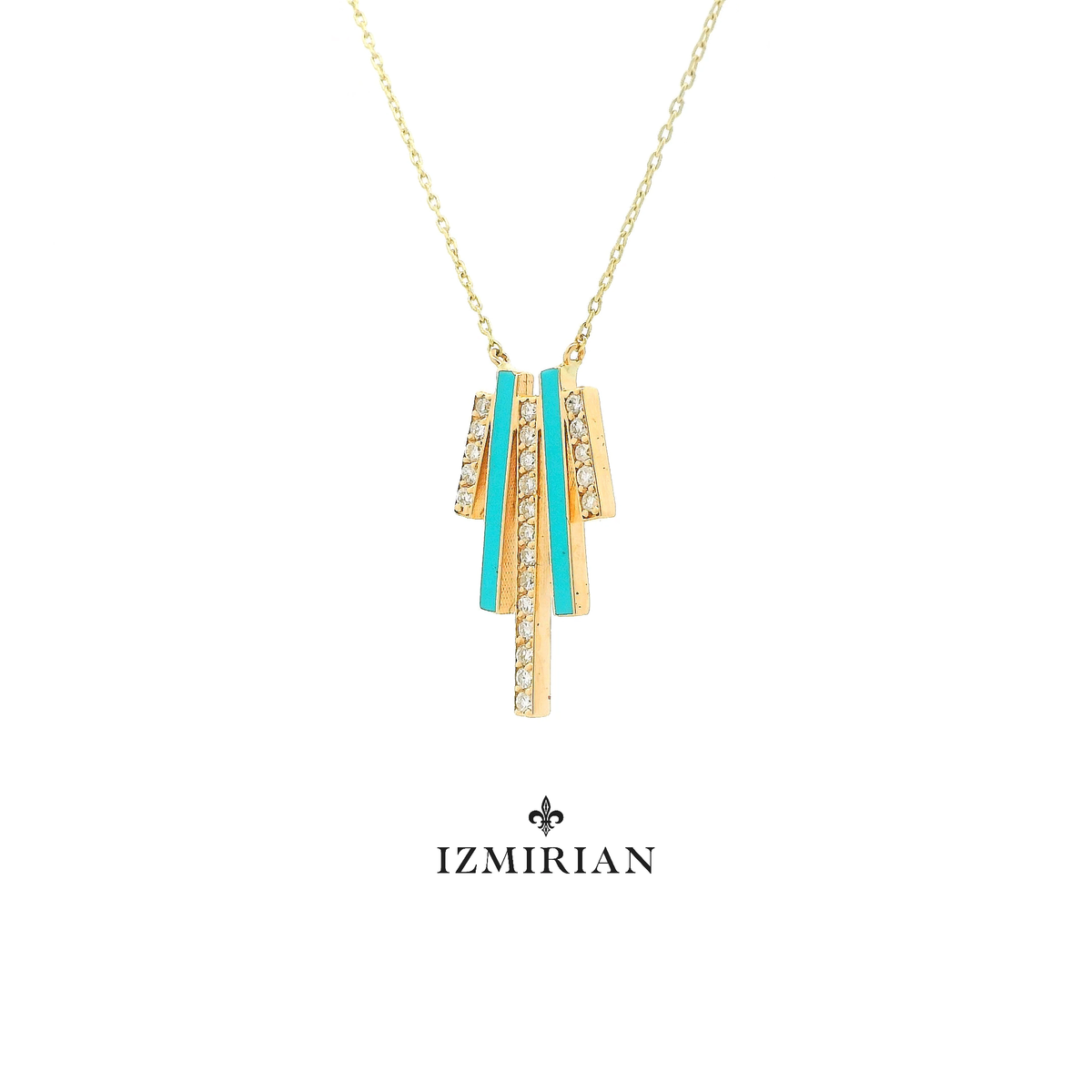 Enamel and Diamond Step Necklace