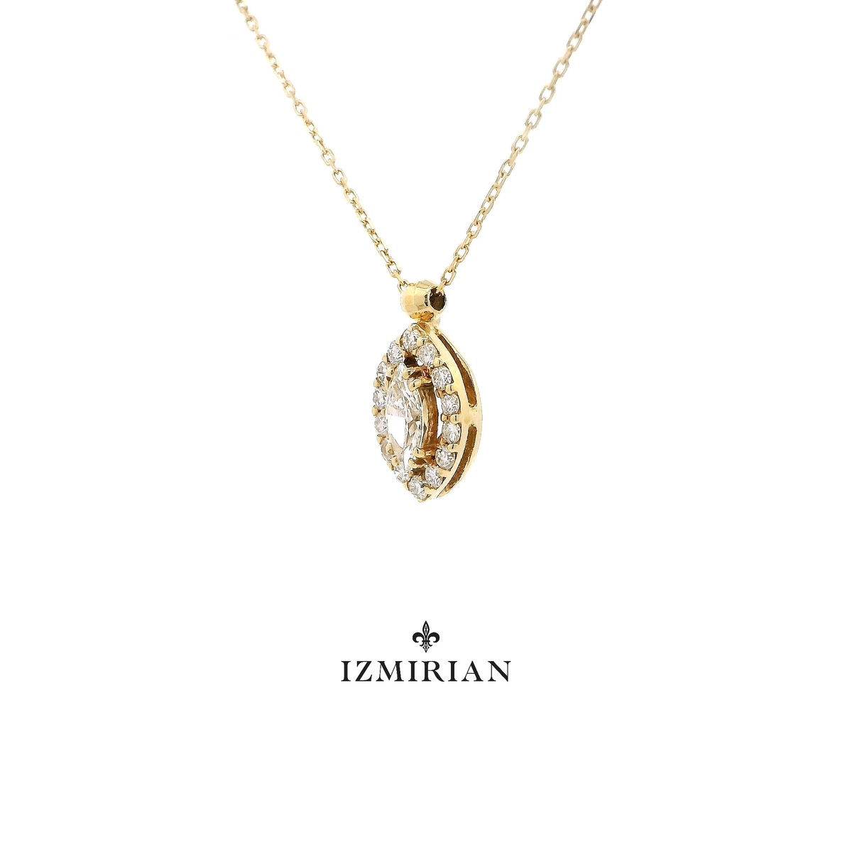 Marquise Halo Diamond Necklace