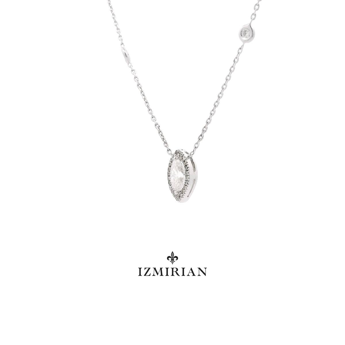Marquise Halo Diamond Necklace