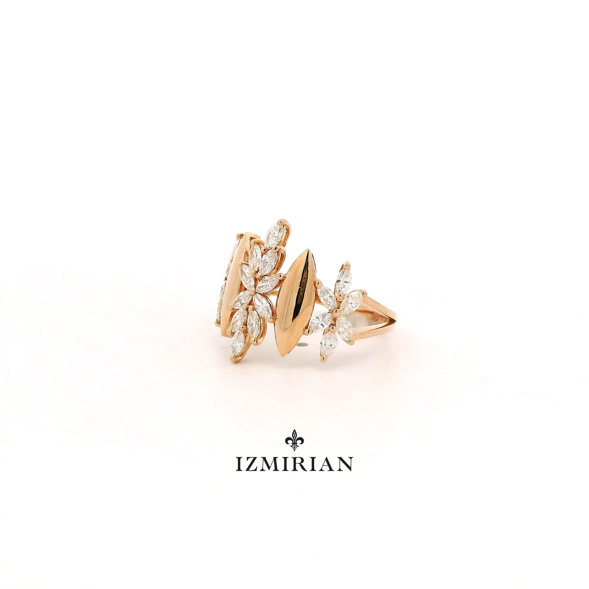 Marquise Diamond Floral Ring