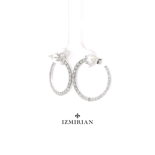 Symmetrical Pavé Diamond Hoop Earrings