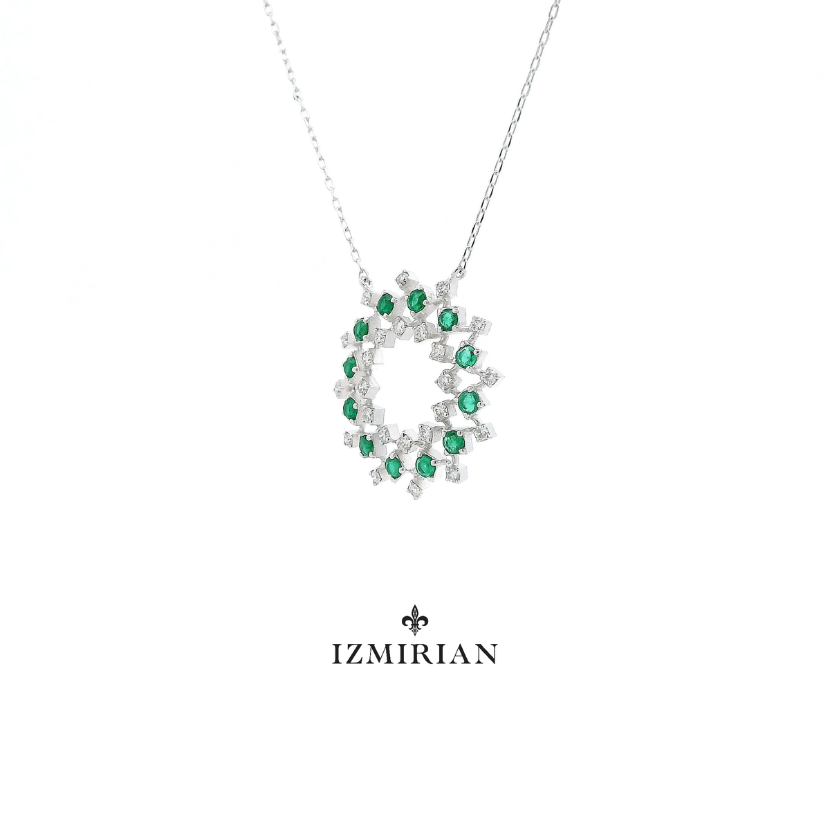 Emerald Galaxy Diamond Necklace