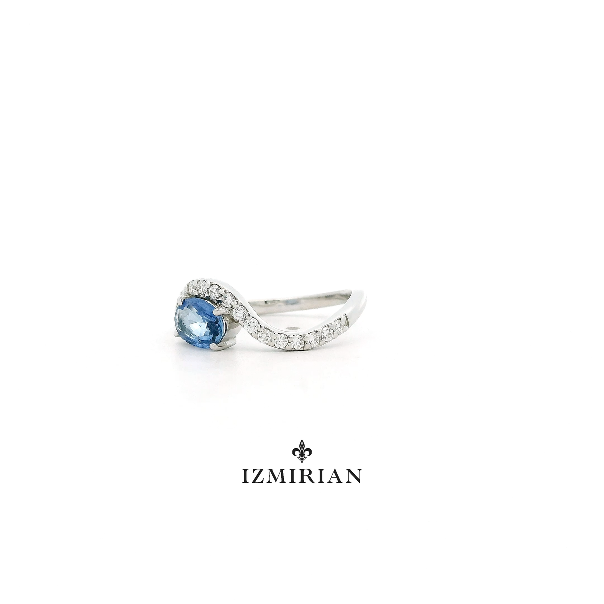 Sapphire Wave Diamond Ring