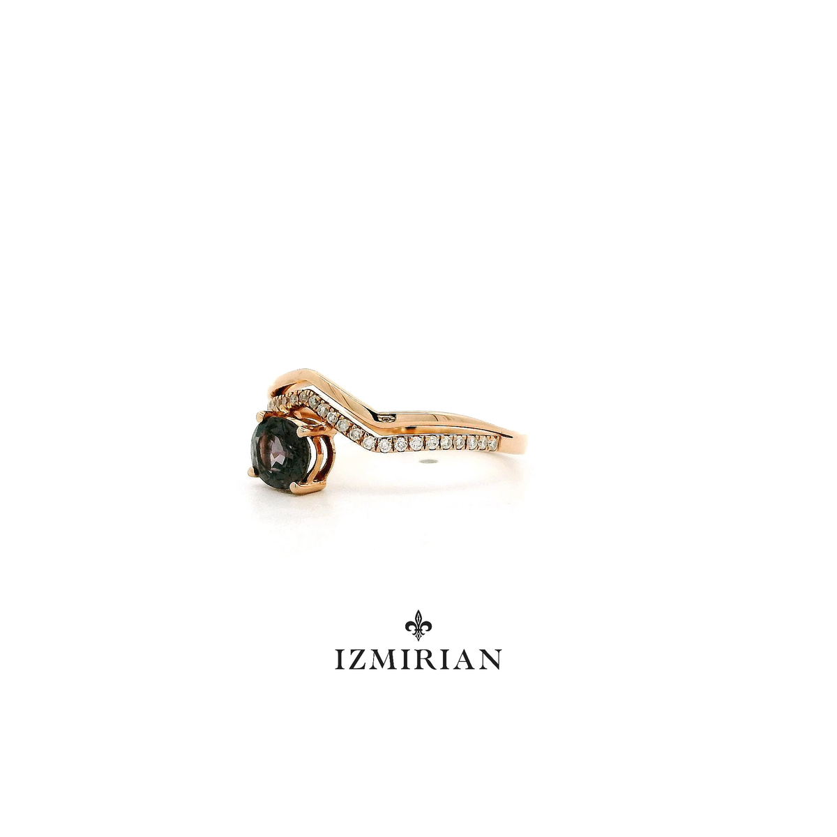 Sapphire Chevron Diamond Ring