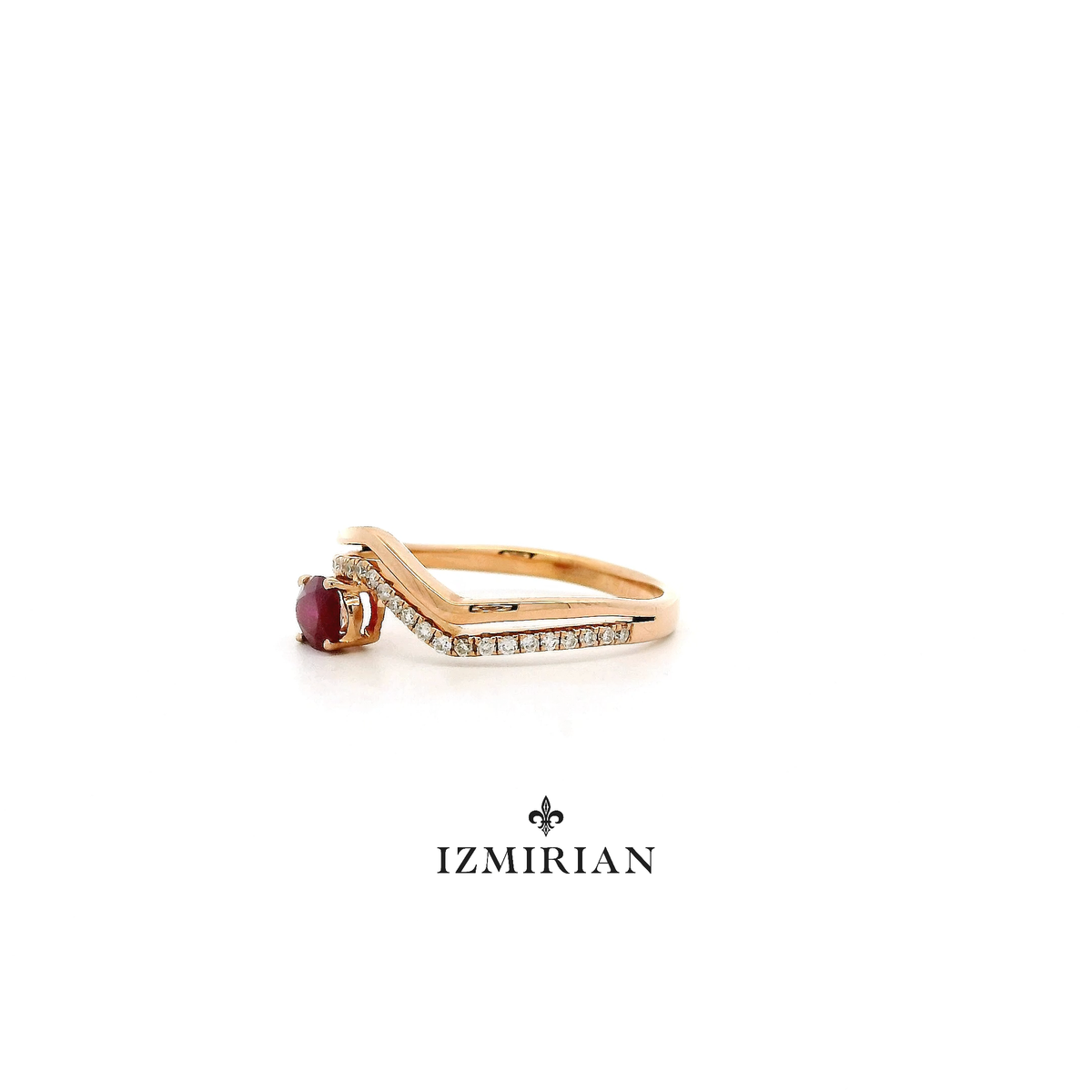 Ruby Chevron Diamond Ring