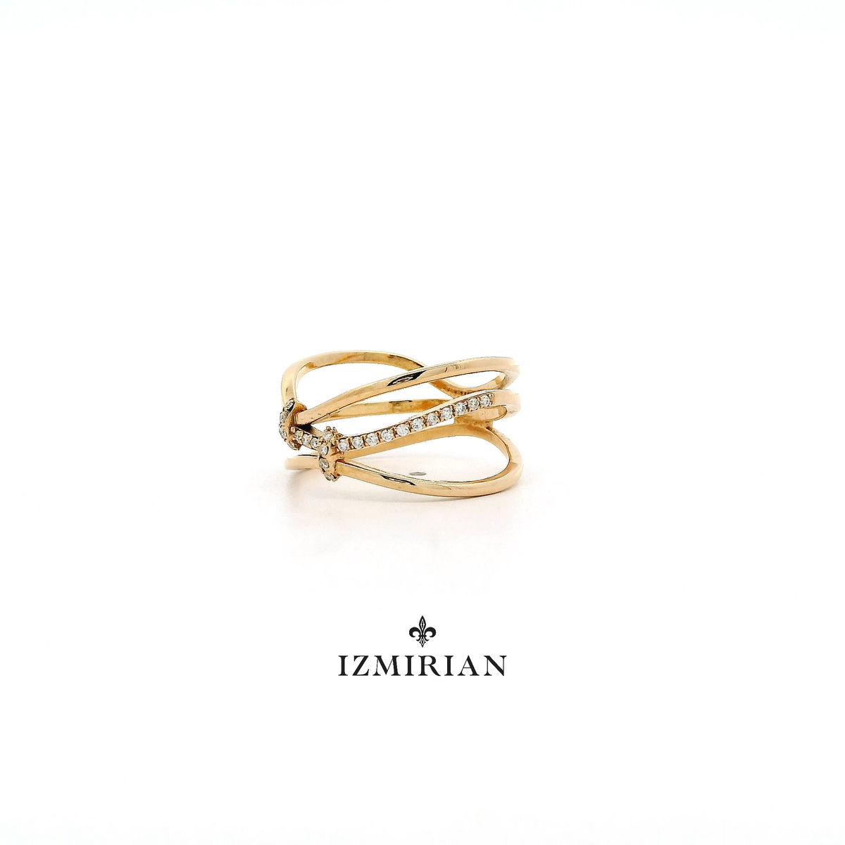Asymmetrical Atomic Diamond Ring