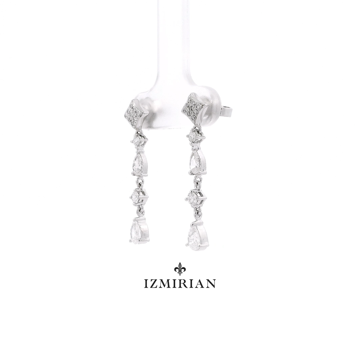 Dainty Pear Drop Diamond Earrings