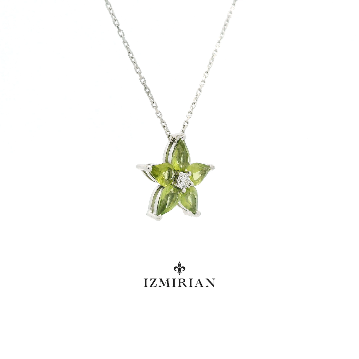 Peridot Flora Diamond Necklace