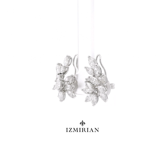 Diamond Marquise Floral Earrings