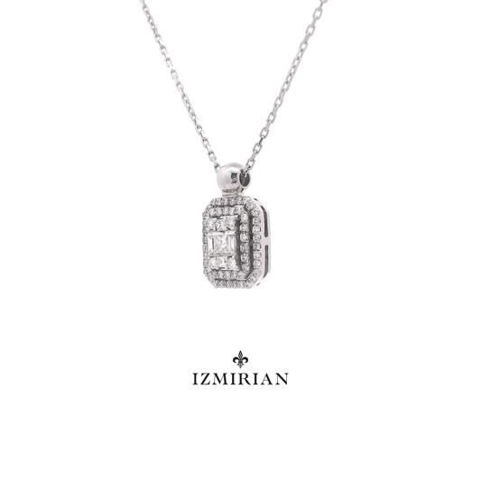 Octagonal Diamond Halo Necklace