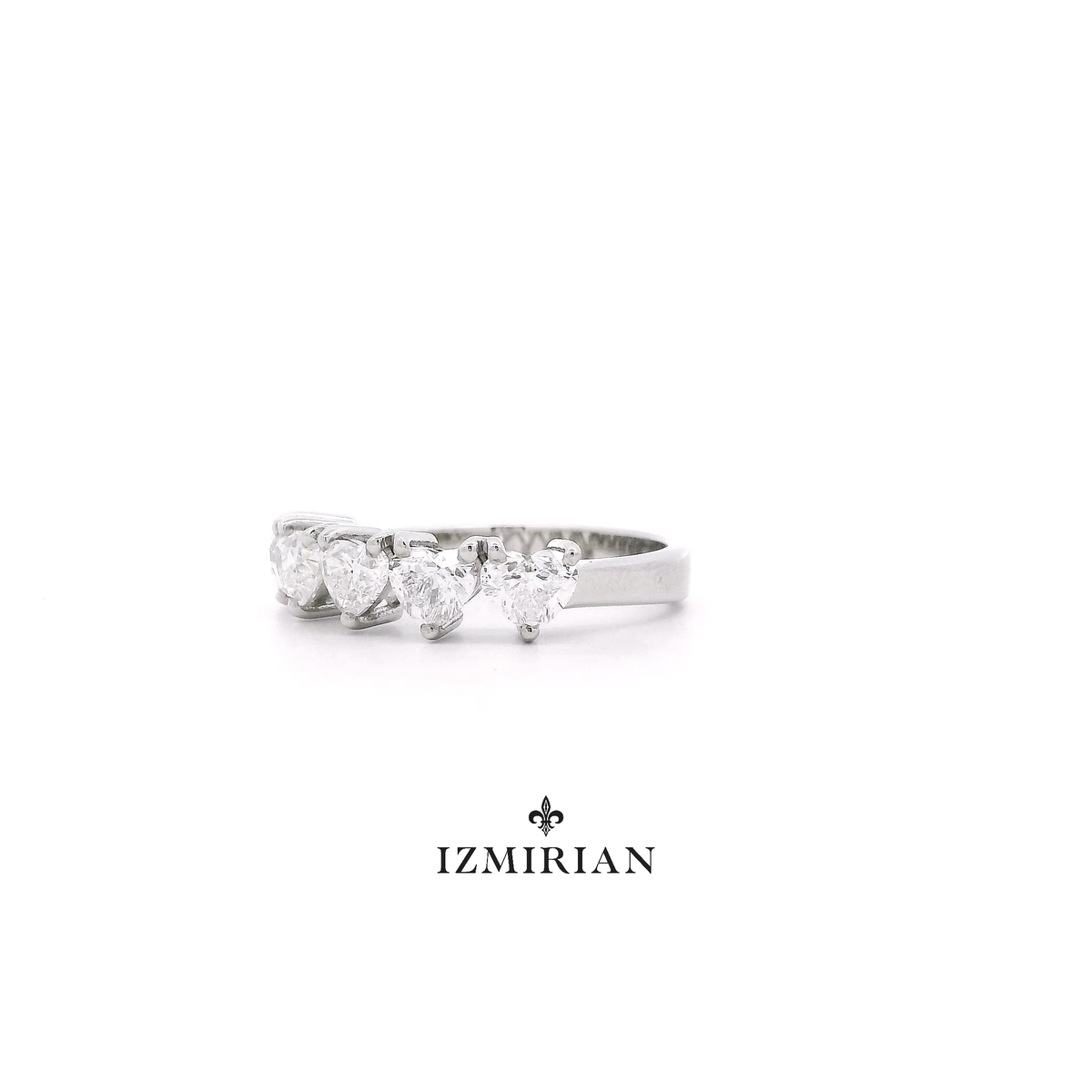 Five Hearts Diamond Ring