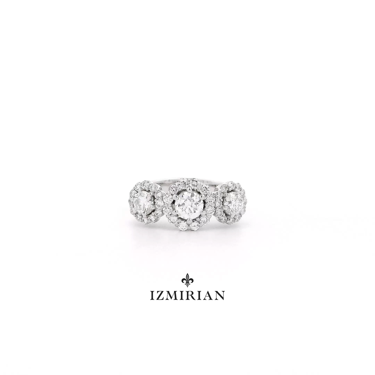Three Halo Diamond Ring