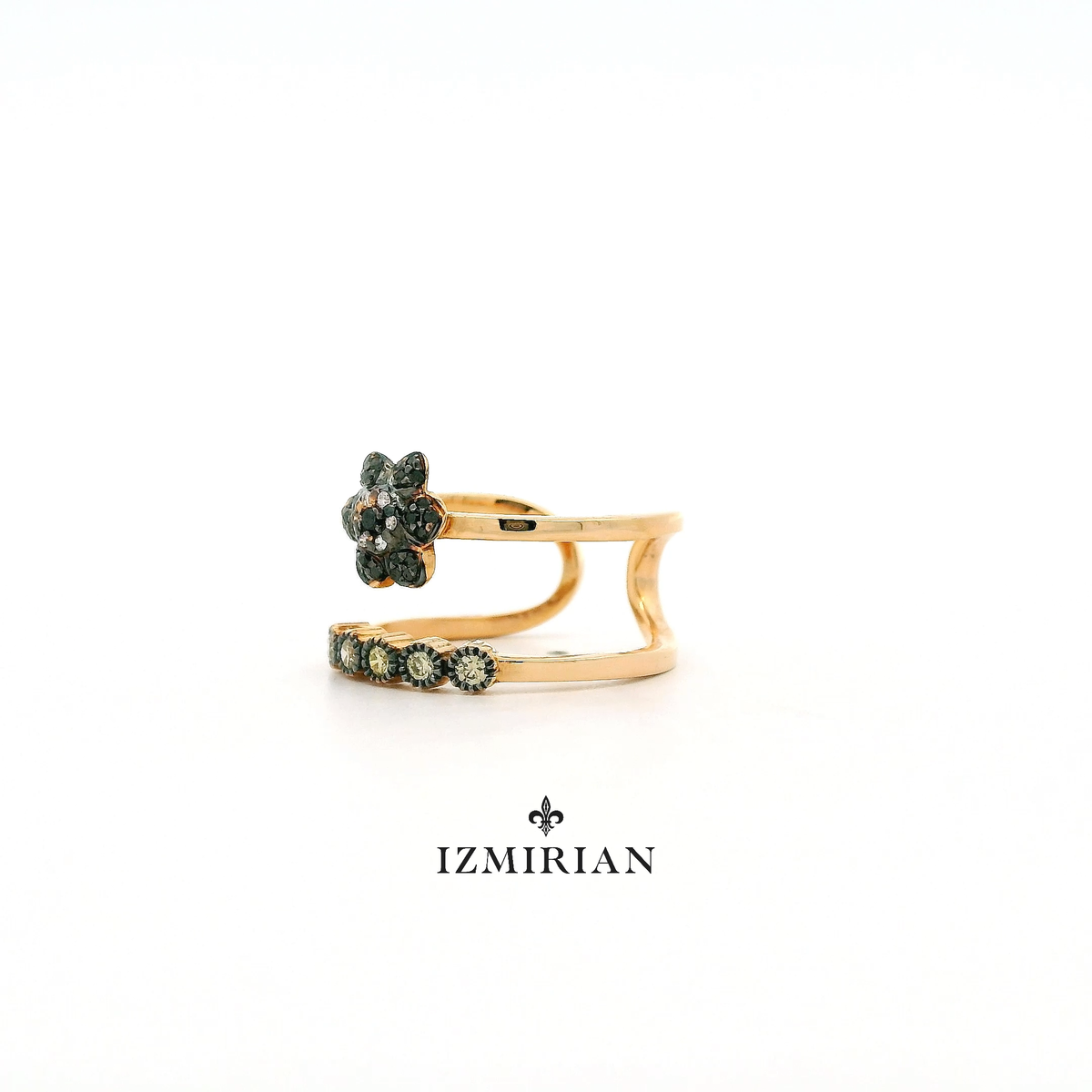 Black Flora Tiered Diamond Ring