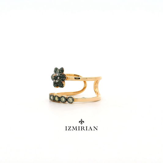 Black Flora Tiered Diamond Ring