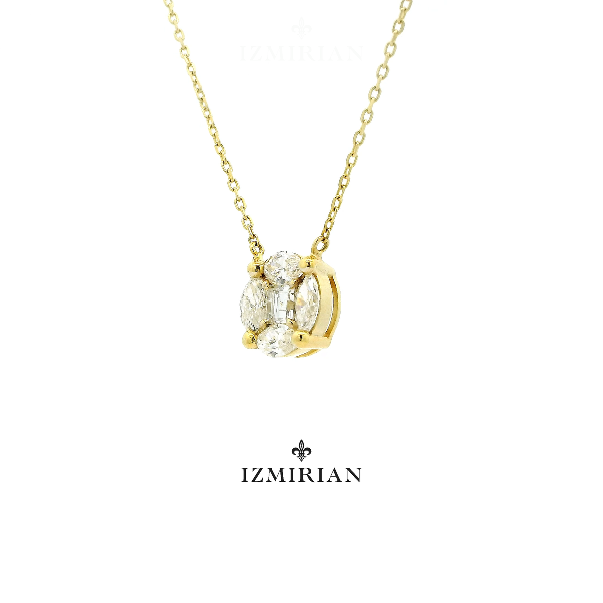 Diamond Quatrefoil Cluster Necklace