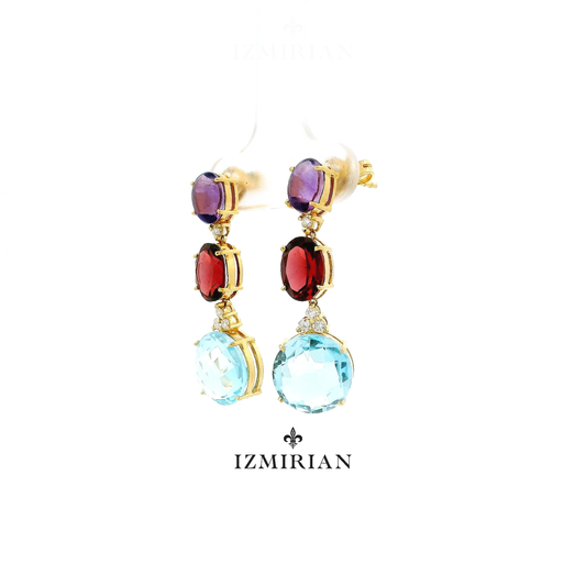 Aurora Trio Gem Drop Diamond Earrings