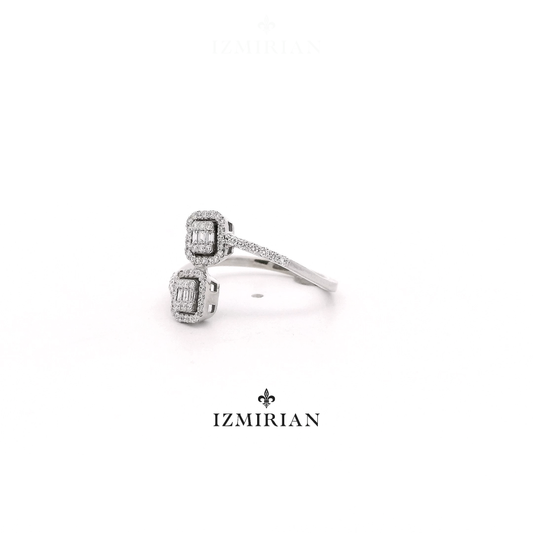 Twin Geometric Diamond Ring