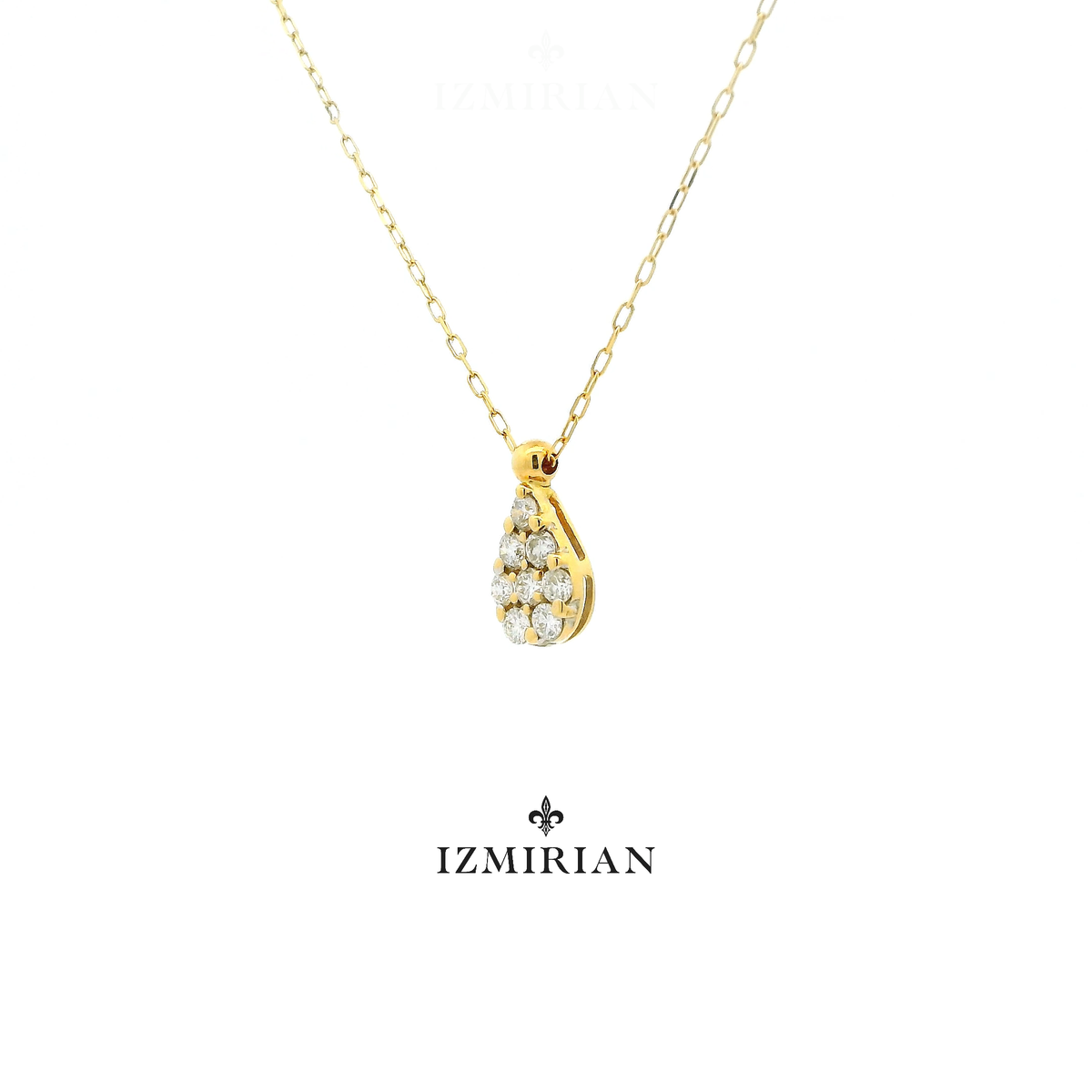 Teardrop Cluster Diamond Necklace