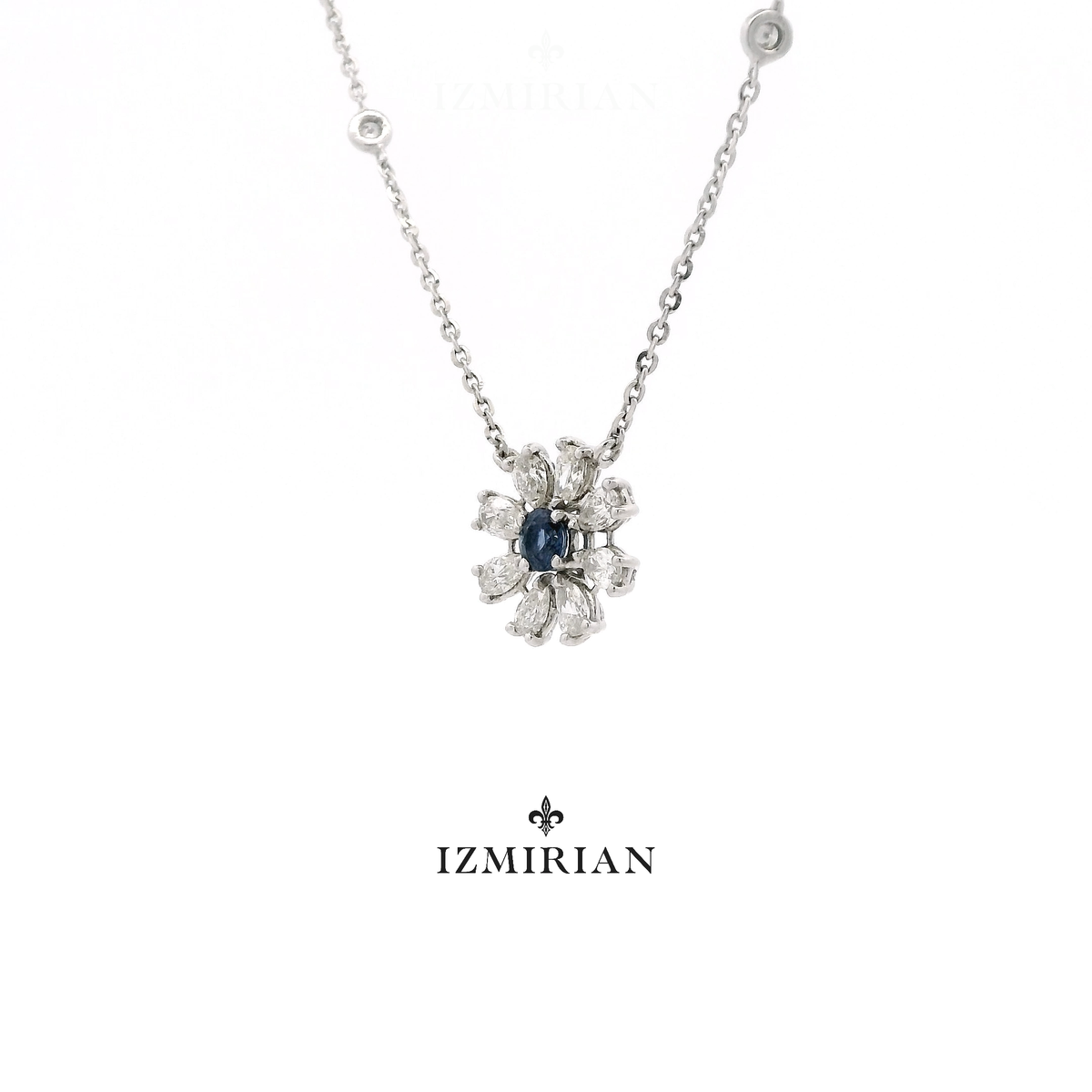Sapphire Flora Diamond Necklace