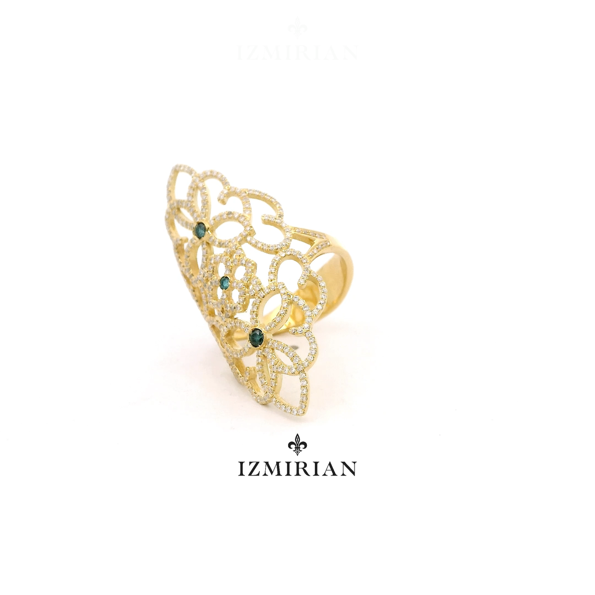 Ornate Blue Diamond Ring