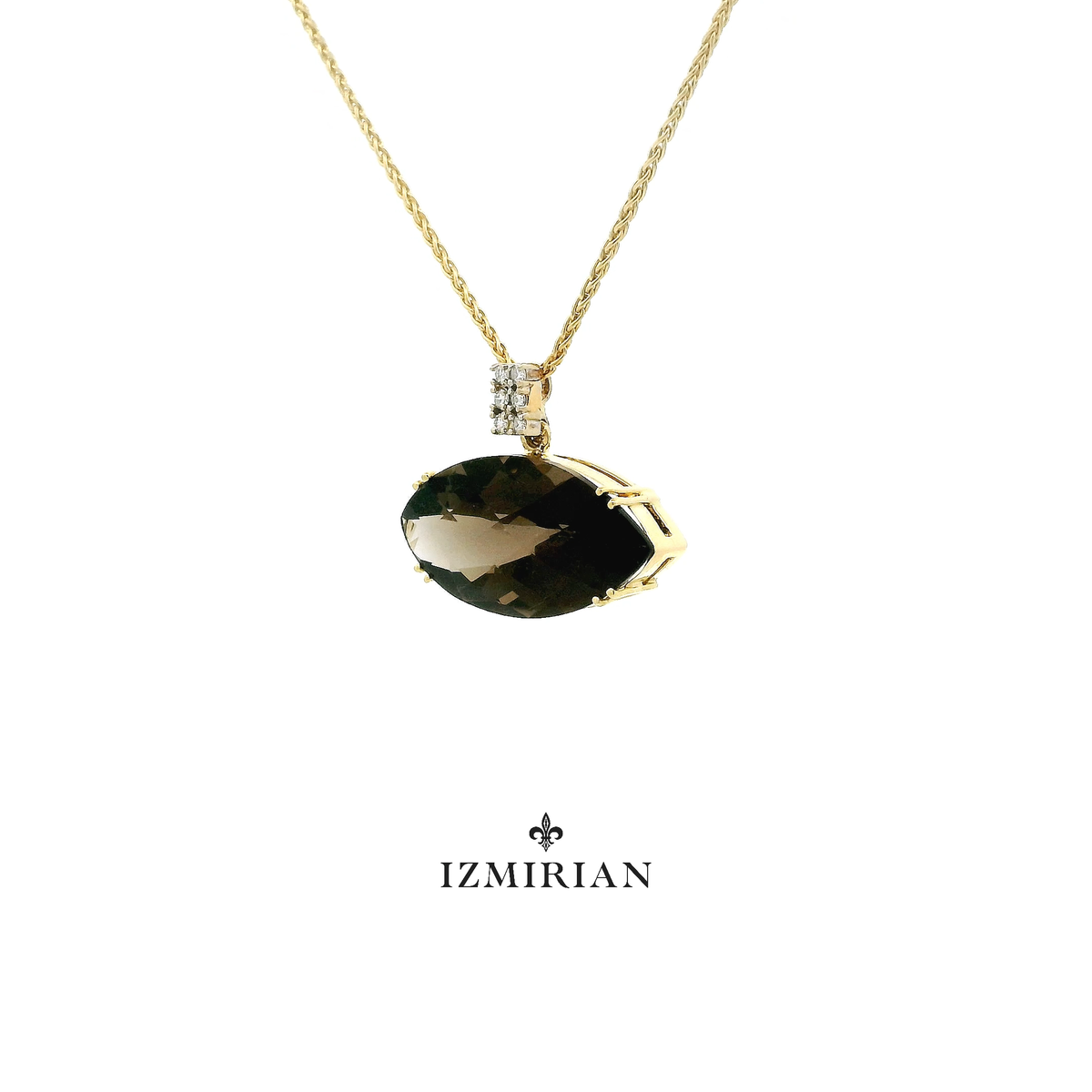 Smokey Quartz Eye Diamond Necklace