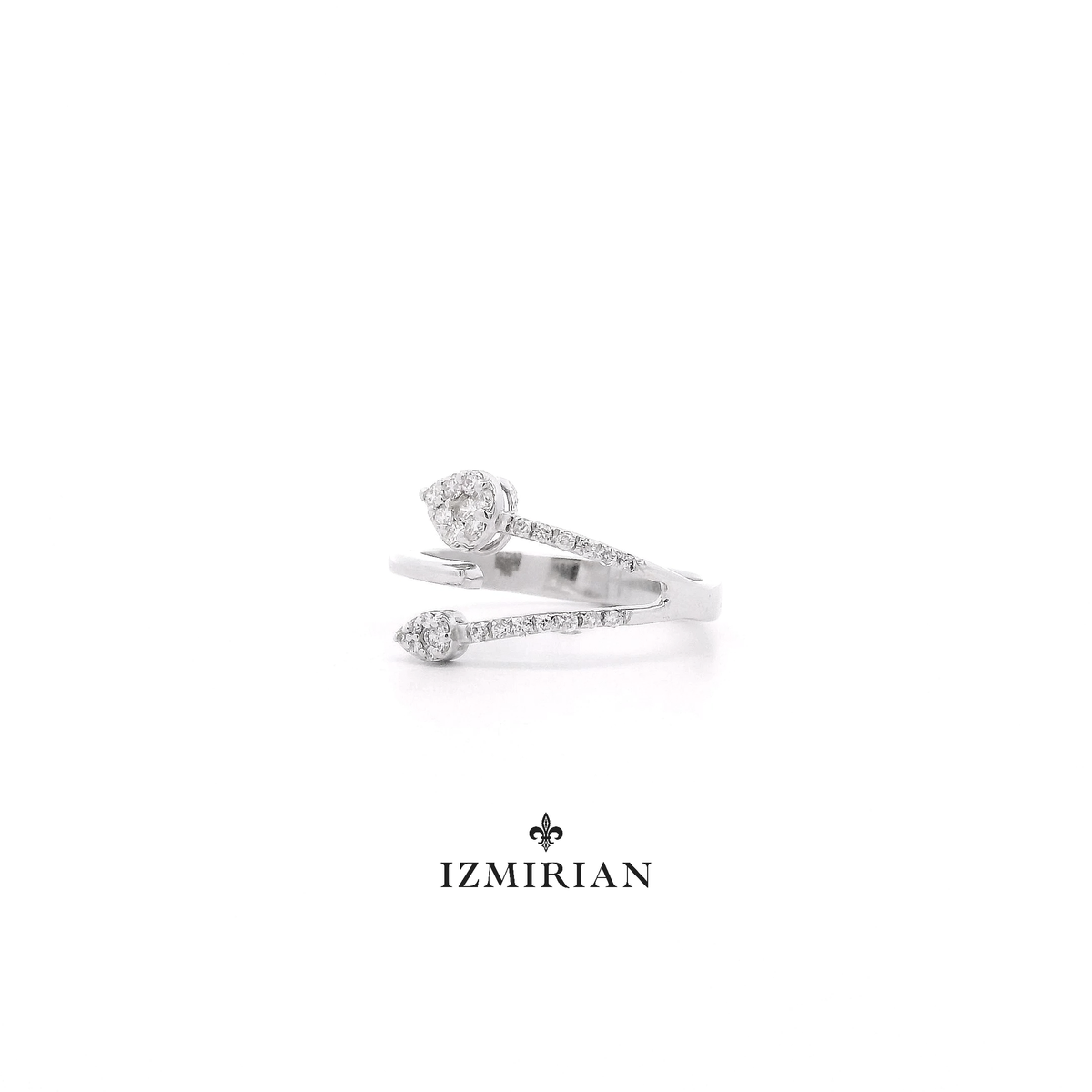 Open Pavé Pear Diamond Ring