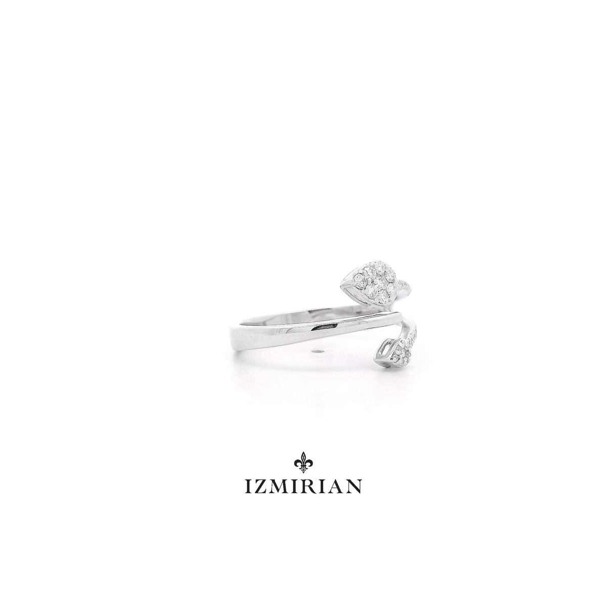 Open Pavé Pear Diamond Ring