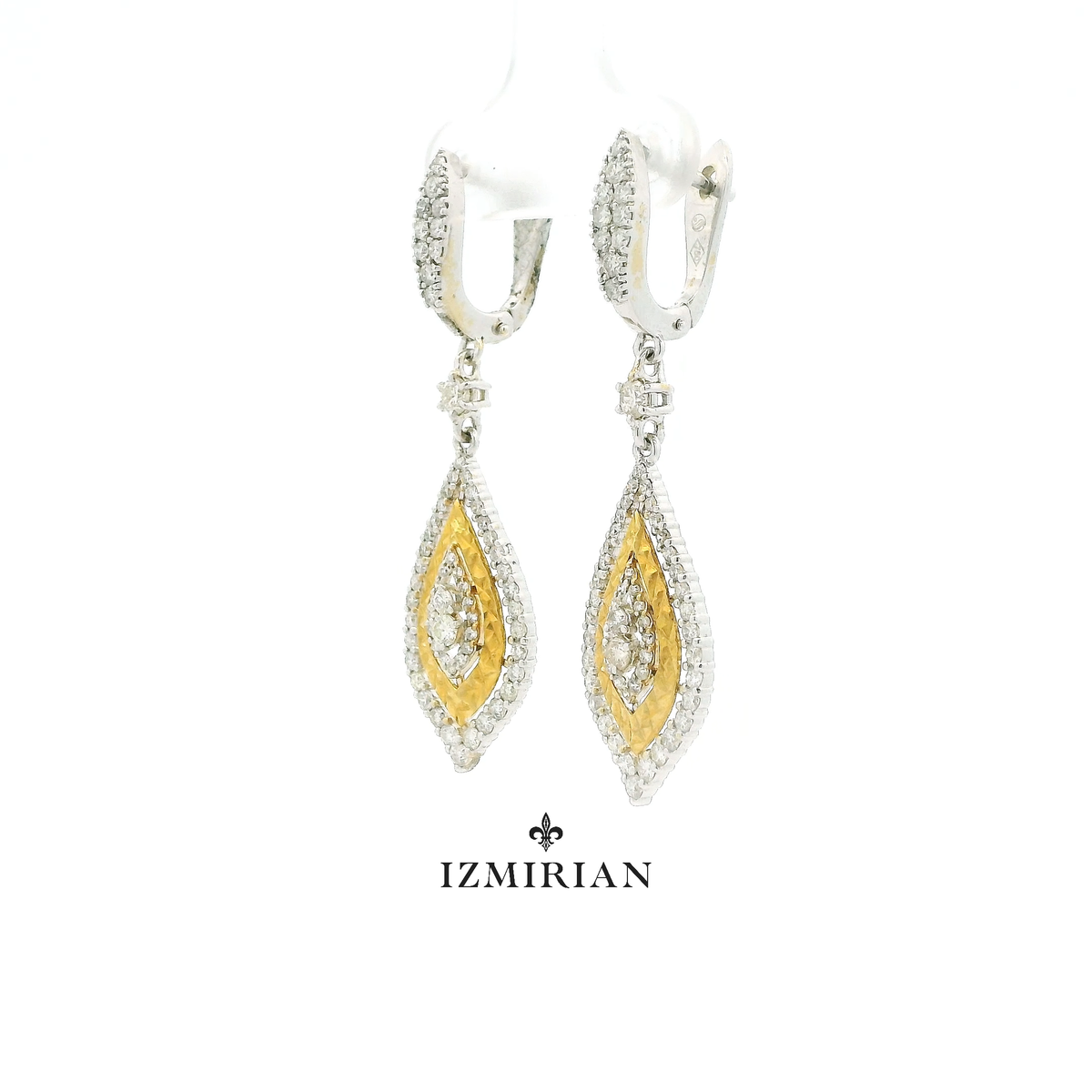 Textured Marquise Pavé Diamond Earrings