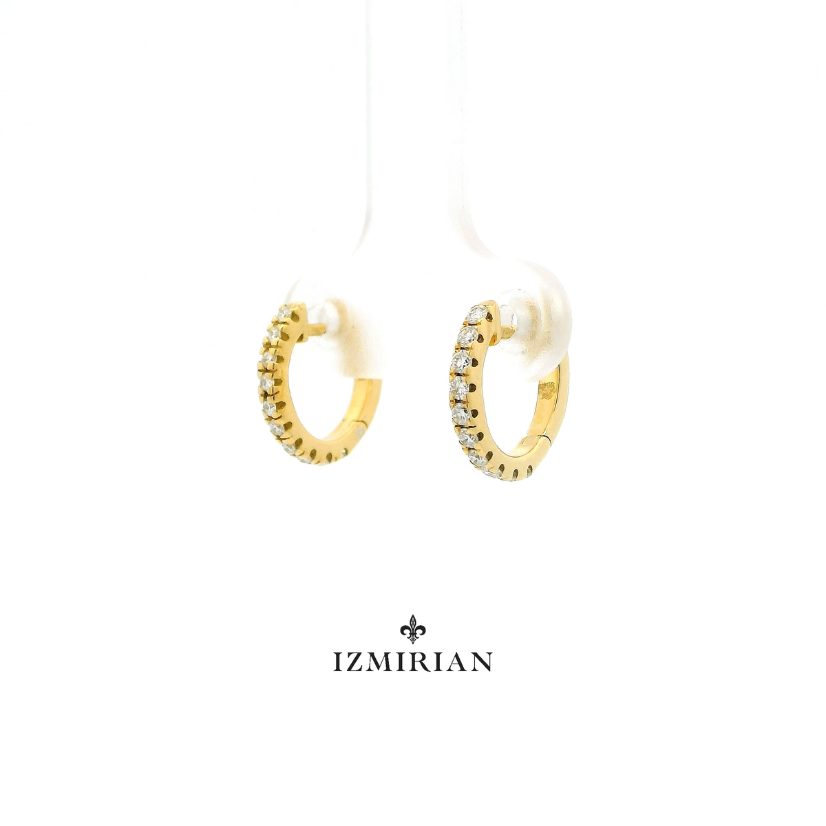 Diamond Huggie Diamond Hoop Earrings