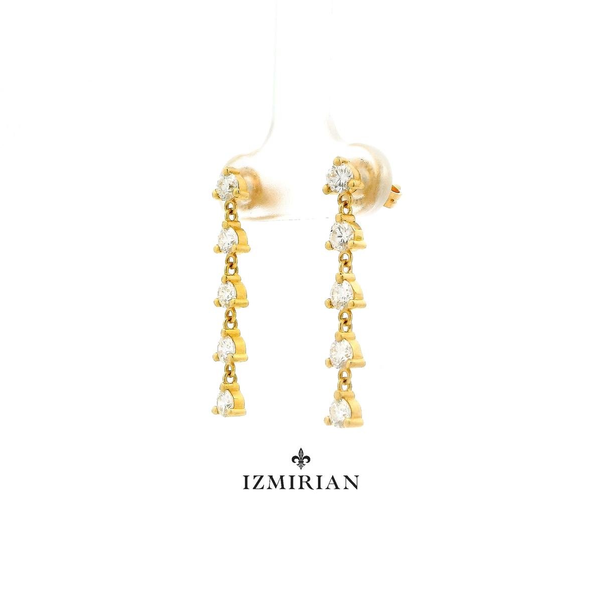 Diamond Line Dangle Earrings