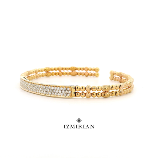 Diamond Plank Beaded Bangle