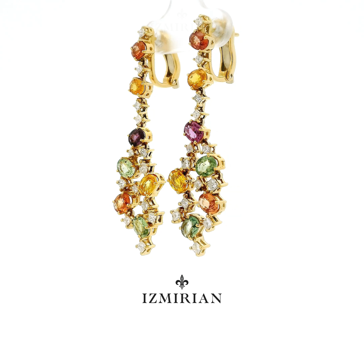 Chromatic Cascade Diamond Earrings