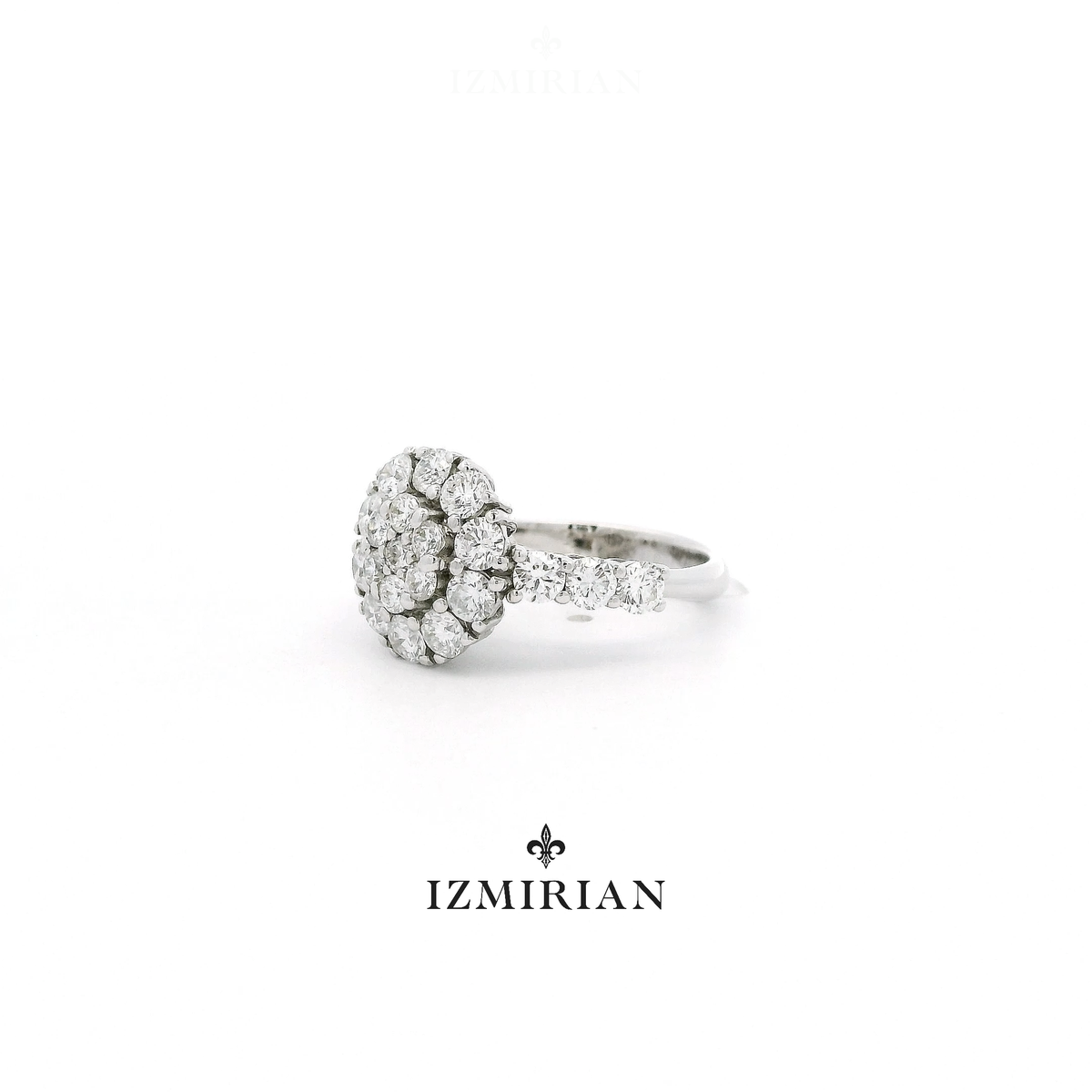 Rosette Diamond Cluster Ring