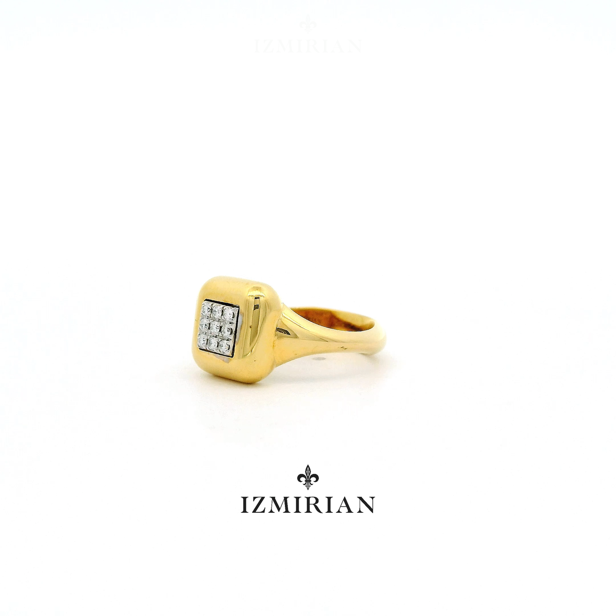 Geo Diamond Signet Ring