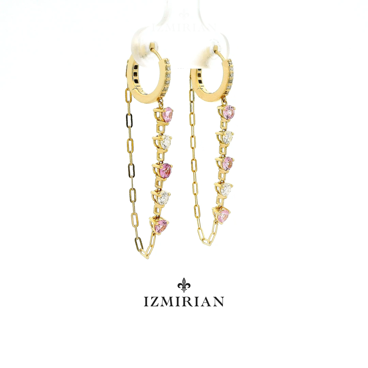 Rosé Rhythm Chain Diamond Earrings