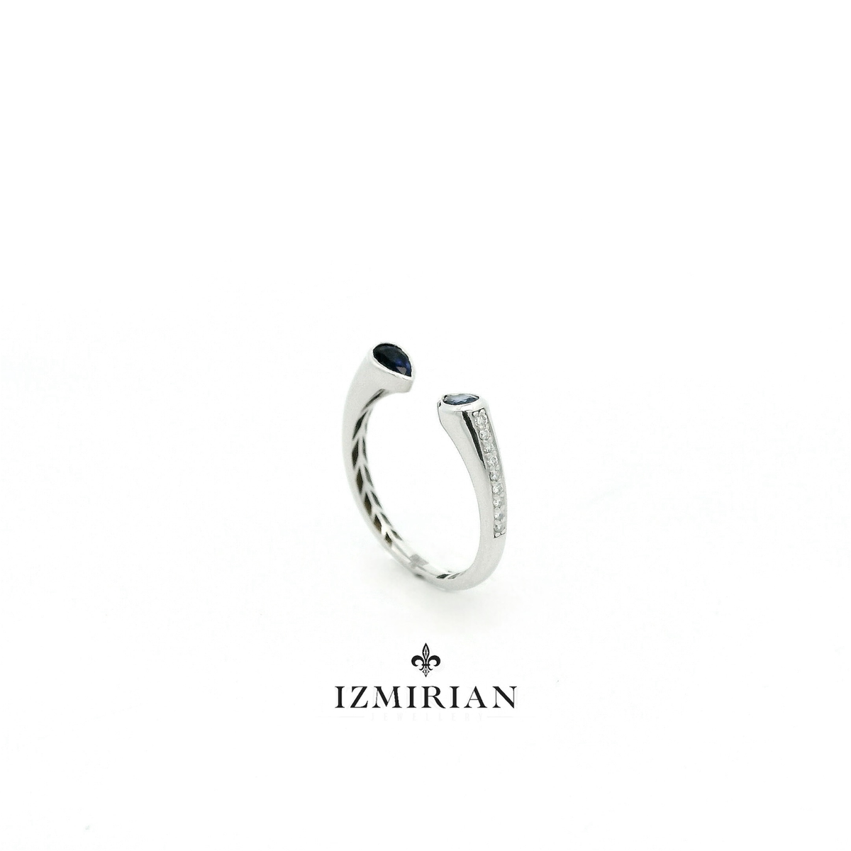 Twin Sapphire Open Cuff Ring