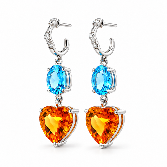 Solstice Heart Drop Diamond Earrings