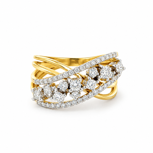 Multi-Row Diamond Wrap Ring