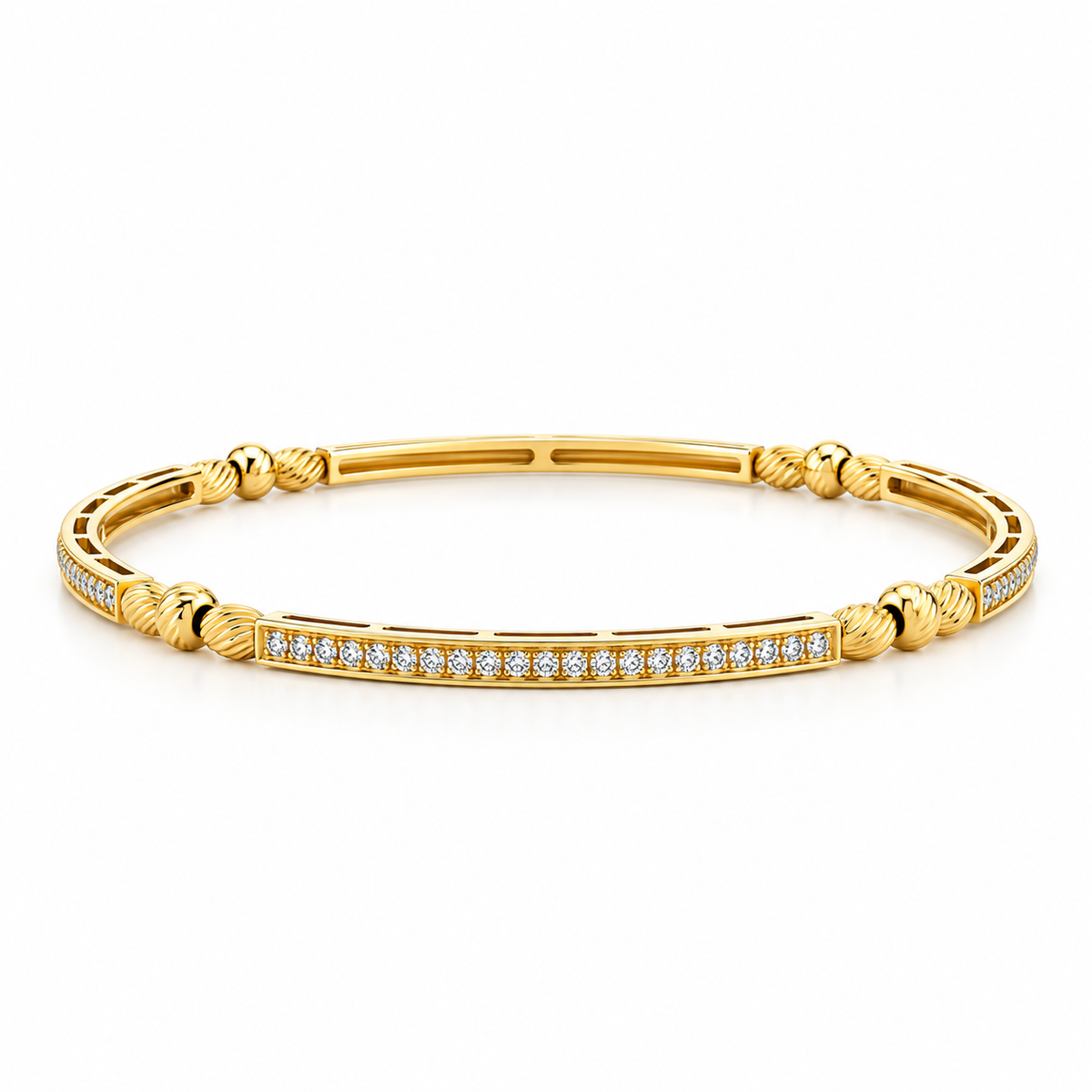 Diamond Line Beaded Bangle