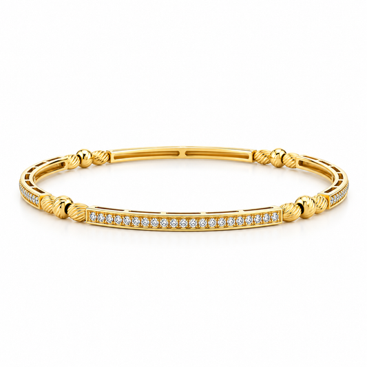 Diamond Line Beaded Bangle