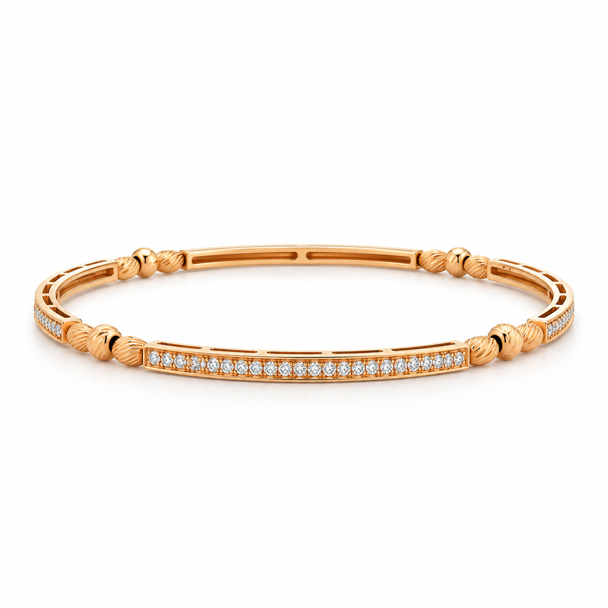 Diamond Line Beaded Bangle