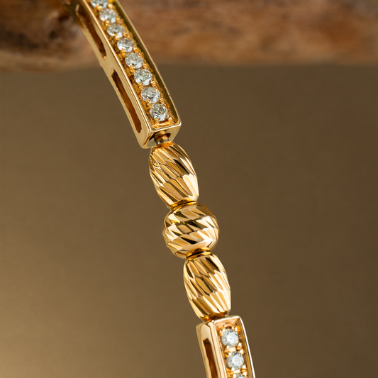 Diamond Line Beaded Bangle