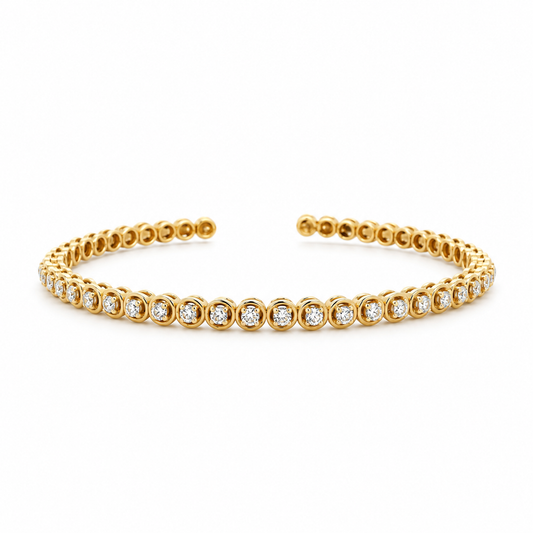 Bezeled Diamond Bangle