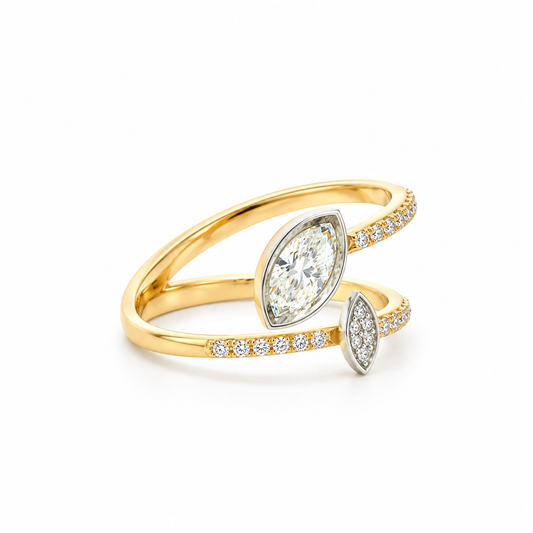 Pear Diamond Open Ring