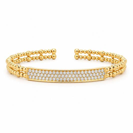 Diamond Plank Beaded Bangle